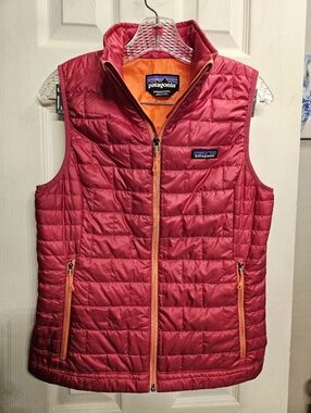 Patagonia nano puff vest pink orange womens size small